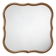 Maklaine Handcrafted MDF Wood Decorative Wall Mirror in Natural