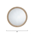 Maklaine Handcrafted Double-Banded Round Wood Wall Mirror in Natural