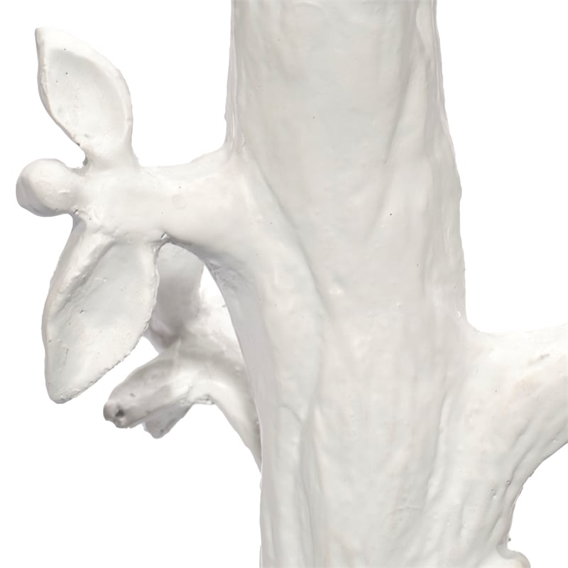 Maklaine Handcrafted Resin Songbird Table Lamp With Linen Shade in White