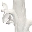 Maklaine Handcrafted Resin Songbird Table Lamp With Linen Shade in White