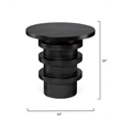 Maklaine Hand-Carved Mango Wood Architectural Side Table in Charcoal