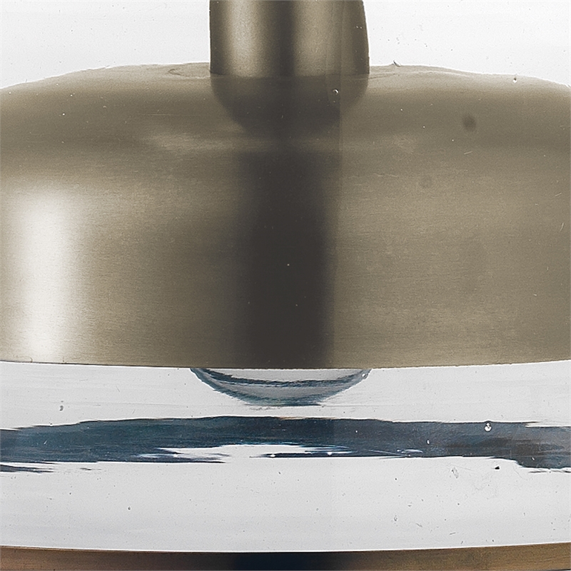 Maklaine 1-Light Contemporary Glass and Metal Pendant in Clear/Gunmetal