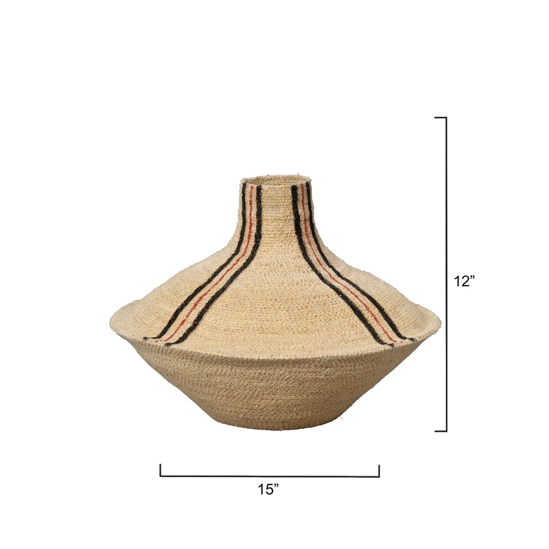 Maklaine Handwoven Seagrass and Jute Small Decorative Basket in Natural