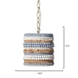 Maklaine Hand-Carved Mango Wood Beaded Pendant Light in Multi-Color