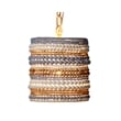 Maklaine Hand-Carved Mango Wood Beaded Pendant Light in Multi-Color