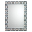 Maklaine Paper and Lacquer Beveled Inkblot Wall Mirror in Indigo Blue