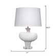 Maklaine Handmade Sculptural Ceramic Table Lamp With Boucle Shade in White