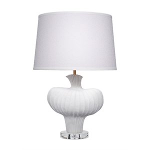 Maklaine Handmade Sculptural Ceramic Table Lamp With Boucle Shade in White