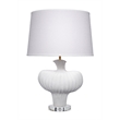 Maklaine Handmade Sculptural Ceramic Table Lamp With Boucle Shade in White