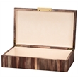 Maklaine Contemporary Straw Marquetry Decorative Storage Box in Brown
