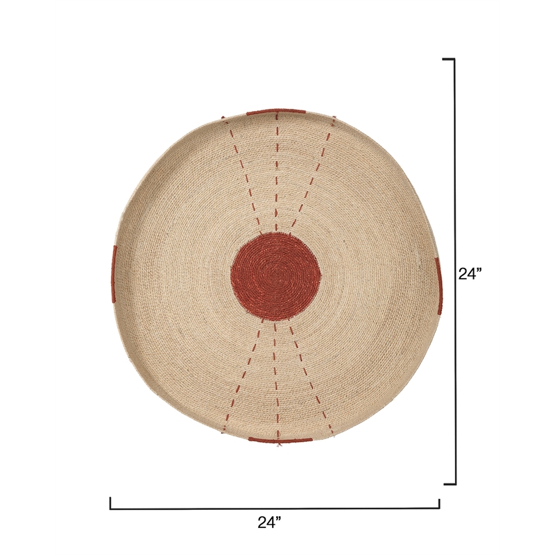 Maklaine Handwoven Seagrass Round Concentric Wall Art in Rust