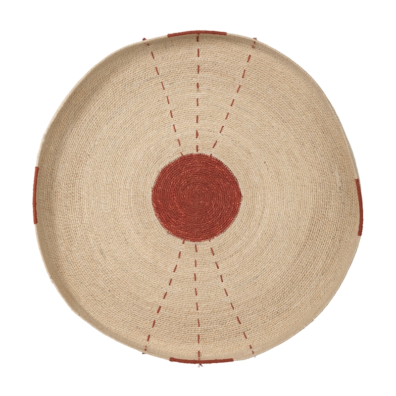 Maklaine Handwoven Seagrass Round Concentric Wall Art in Rust