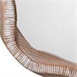 Maklaine Handcrafted Wood and Rattan Coastal Wall Mirror in Beige/Cream