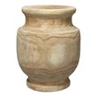 Maklaine Hand-Carved Paulownia Wood Grain Pattern Vase in Natural