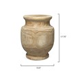 Maklaine Hand-Carved Paulownia Wood Grain Pattern Vase in Natural