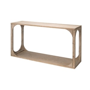 Maklaine Openwork Arch MDF Wood Coastal Console Table in Gray Wash
