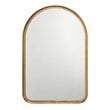 Maklaine Gold Leaf Metal Arch Transitional Wall Mirror in Gold