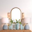 Maklaine Gold Leaf Metal Arch Transitional Wall Mirror in Gold