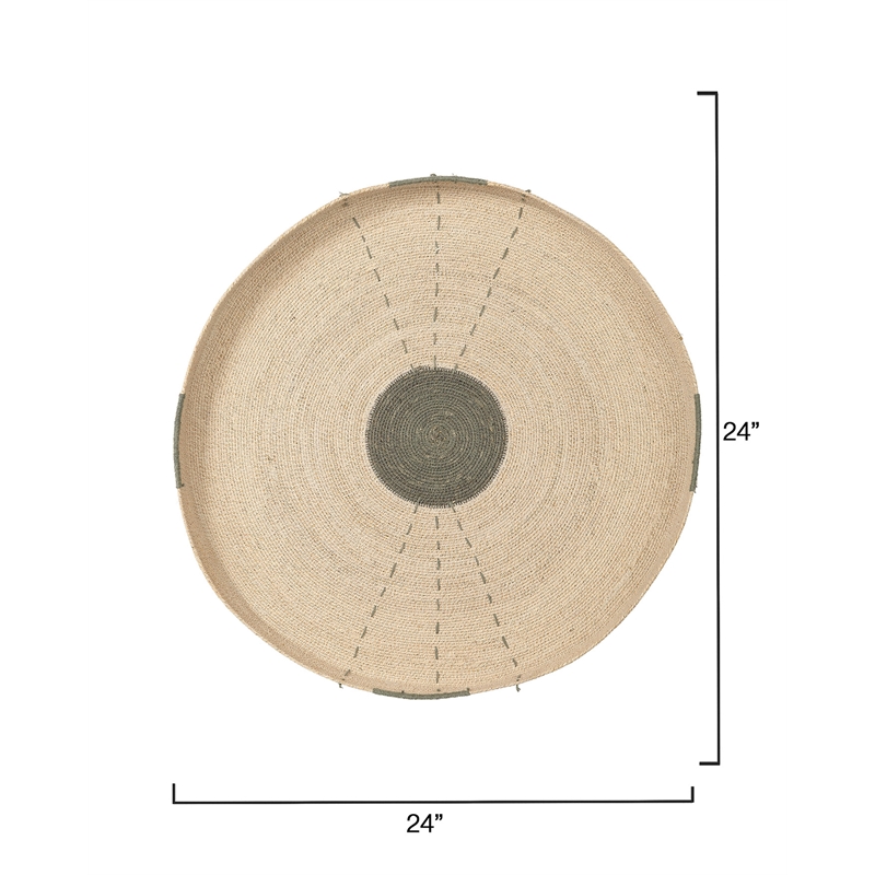 Maklaine Handwoven Seagrass Round Concentric Wall Art in Teal