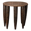 Maklaine Hand-Carved 9-Legged Mango Wood Side Table in Brown