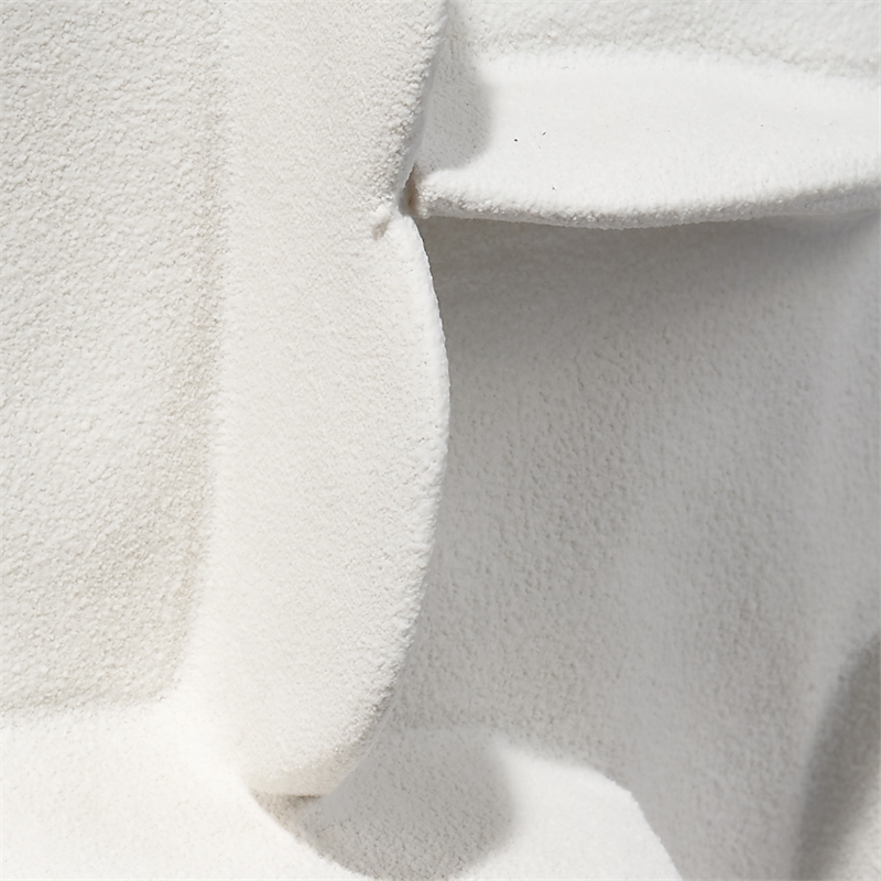 Maklaine Handmade Ceramic Paillette-Textured Decorative Vase in White