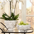 Maklaine Handmade Ceramic Paillette-Textured Decorative Vase in White
