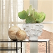 Maklaine Handmade Ceramic Paillette-Textured Decorative Vase in White