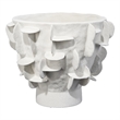 Maklaine Handmade Ceramic Paillette-Textured Decorative Vase in White