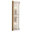 Maklaine 2-Light Rounded Glass and Steel Metal Wall Sconce in Brass