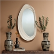Maklaine Handcrafted Organic-Shape Resin Wall Mirror in Matte White