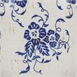 Maklaine Antiqued Blue Floral Ceramic Table Lamp With Linen Shade