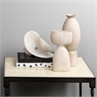Maklaine Handcrafted Organic Curved Ceramic Decorative Vase in Cream