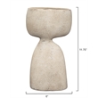 Maklaine Handcrafted Organic Curved Ceramic Decorative Vase in Cream