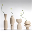 Maklaine Handcrafted Organic Curved Ceramic Decorative Vase in Cream