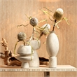 Maklaine Handcrafted Organic Curved Ceramic Decorative Vase in Cream