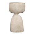 Maklaine Handcrafted Organic Curved Ceramic Decorative Vase in Cream