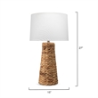 Maklaine Handwoven Seagrass Coastal Table Lamp With Linen Cone Shade