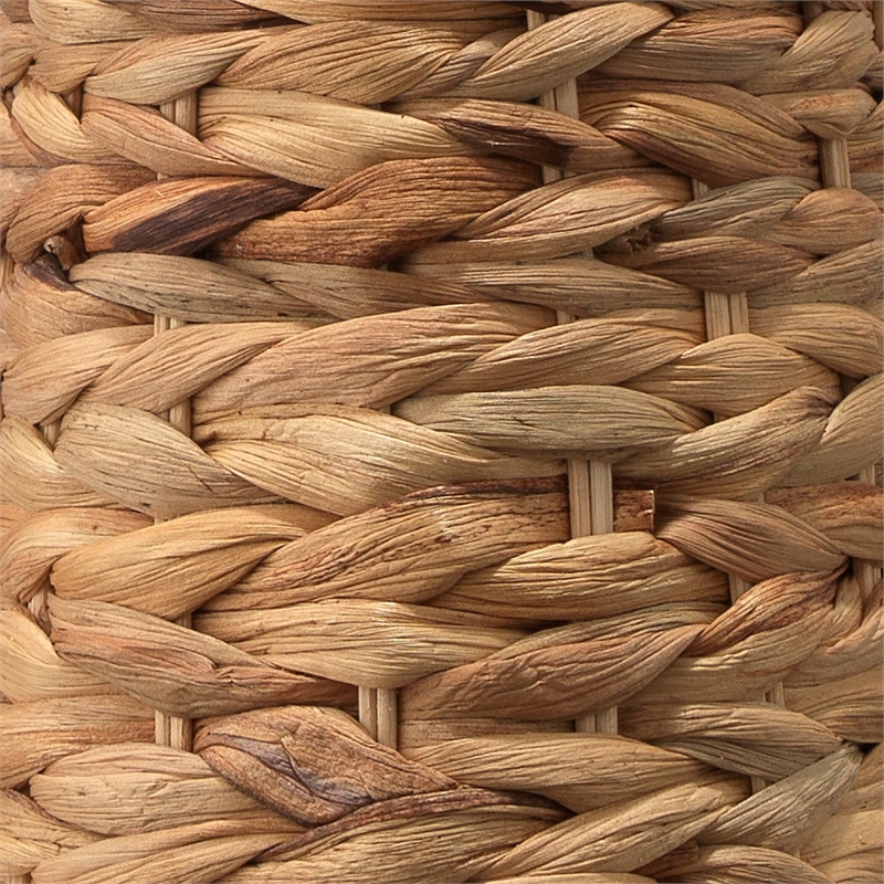 Maklaine Handwoven Seagrass Coastal Table Lamp With Linen Cone Shade