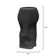 Maklaine Hand-Perforated Porcelain Decorative Vase in Matte Black