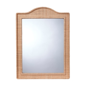 Maklaine Handmade Natural Raffia Arch Wall Mirror in Natural