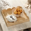 Maklaine Artisan Scalloped Natural Raffia Decorative Tray in Natural