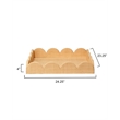 Maklaine Artisan Scalloped Natural Raffia Decorative Tray in Natural
