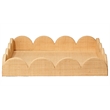 Maklaine Artisan Scalloped Natural Raffia Decorative Tray in Natural