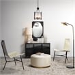 Maklaine Hand-Forged 6-Door Iron and Reeded Glass Console in Black