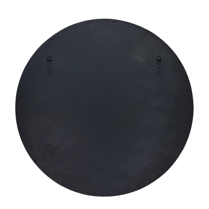 Maklaine Imperfect-Shape Round Mango Wood Wall Mirror in Natural