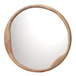 Maklaine Imperfect-Shape Round Mango Wood Wall Mirror in Natural