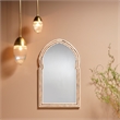 Maklaine Ribbed Glass and Iron Small Pendant Light in Antique Brass