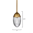 Maklaine Ribbed Glass and Iron Small Pendant Light in Antique Brass