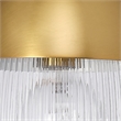 Maklaine Ribbed Glass and Iron Small Pendant Light in Antique Brass