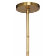 Maklaine Ribbed Glass and Iron Small Pendant Light in Antique Brass